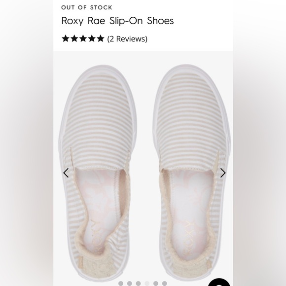 Roxy Rae Slip-On Shoes ARJS600524 Tan Pinstripe Size 6.5 - EUC - Picture 10 of 10